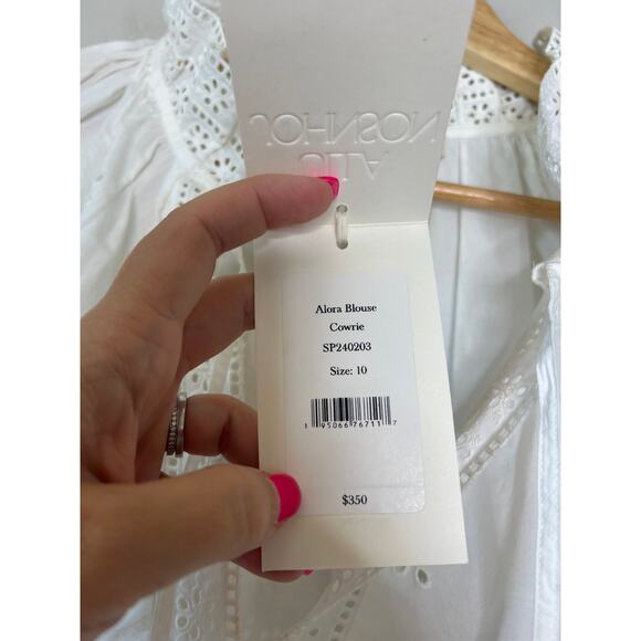 NWT Ulla Johnson Alora Longsleeve Eyelet Embroidered Blouse Top White Size: 10 - Picture 6 of 8